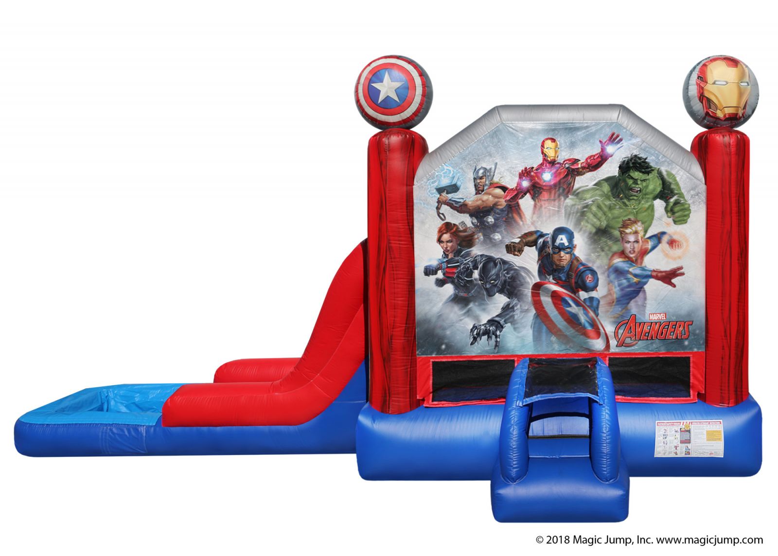 Marvel Avengers Bounce House Combo with Slide SacJumps